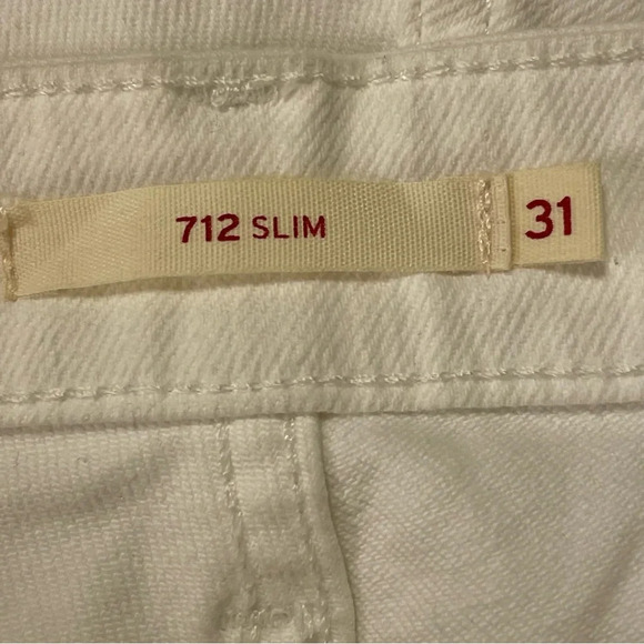 LEVI'S 712 Mid Rise Slim Through Hip‎ and Thigh Jeans in White Wash - Picture 7 of 9